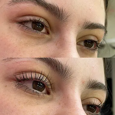 Lifting de cílios, antes e depois